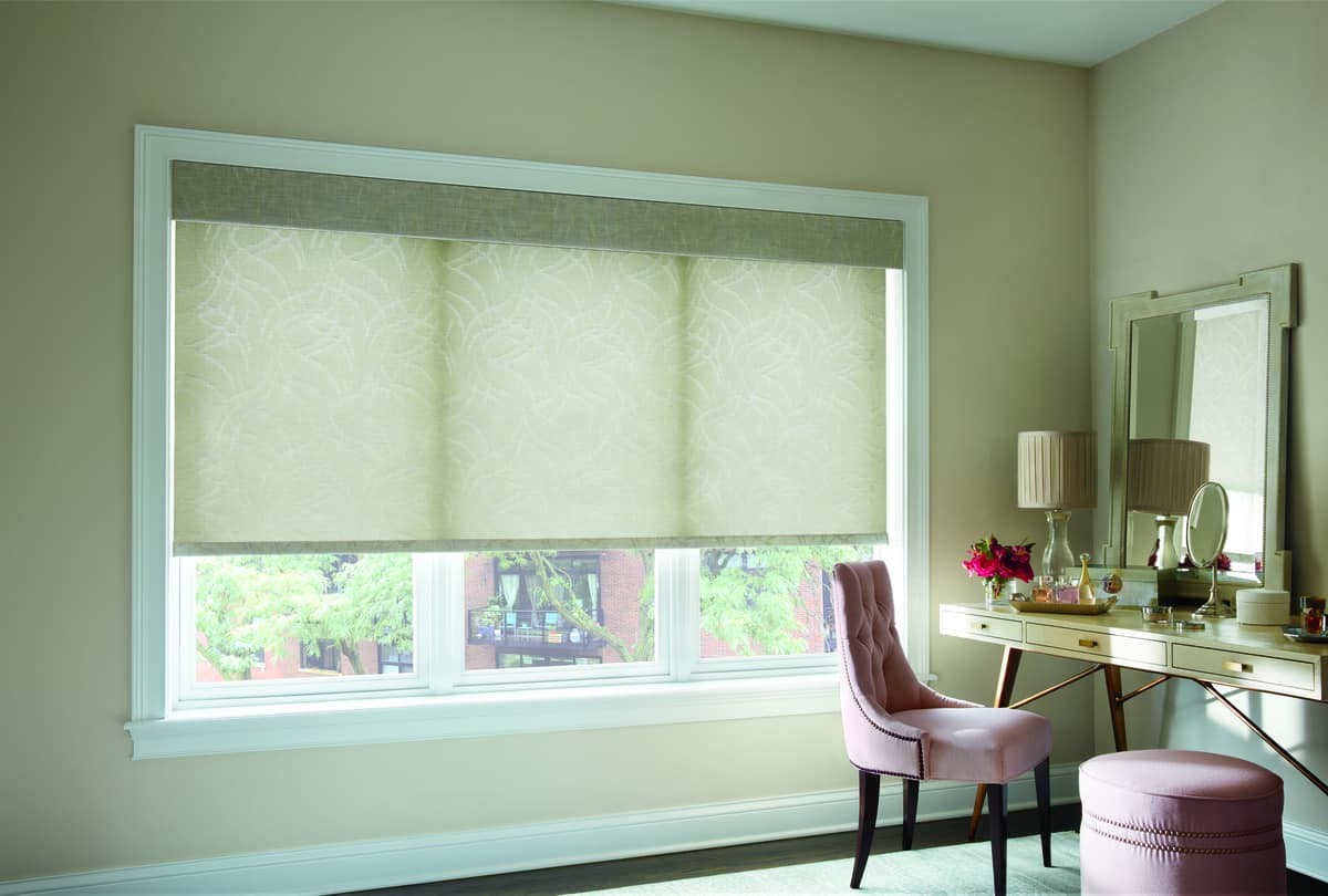 Designer Roller Shades near Fort Mill, South Carolina (SC) with various fabrics, opacities, widths, and more.